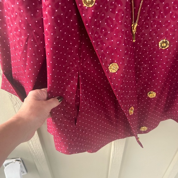 Chicos Size 2 red with pink polkadots raincoat - Picture 7 of 8